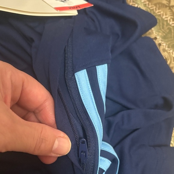 Adidas Men's Navy and Light Blue Athletic Shorts - Picture 2 of 4